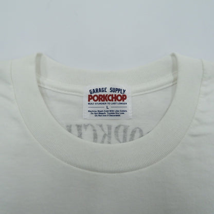 PORK CHOP | ポークチョップ GARAGE SUPPLY PORK FRONT TEE 半袖Ｔシャツ P0451 ホワイト サイズ：L【瀬戸大橋店】