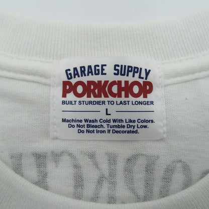 PORK CHOP | ポークチョップ GARAGE SUPPLY PORK FRONT TEE 半袖Ｔシャツ P0451 ホワイト サイズ：L【瀬戸大橋店】