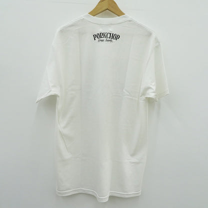 PORK CHOP | ポークチョップ GARAGE SUPPLY PORK FRONT TEE 半袖Ｔシャツ P0451 ホワイト サイズ：L【瀬戸大橋店】