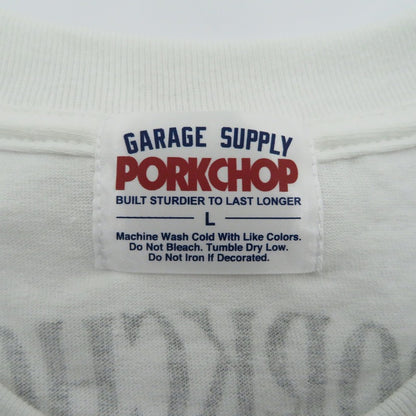 PORK CHOP | ポークチョップ GARAGE SUPPLY PORK FRONT TEE 半袖Ｔシャツ P0451 ホワイト サイズ：L【瀬戸大橋店】