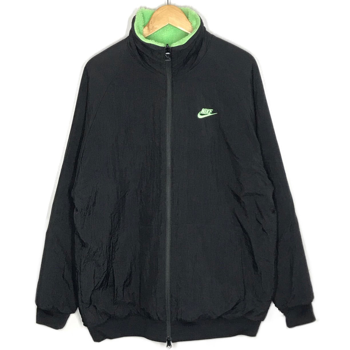 NIKE | ナイキ AS M NSW VW SWSH FULL ZIP JKT リバーシブル ボアジャケット ブルゾン BQ6546-350 ブラック×ライトグリーン サイズ：XXL【倉吉店】