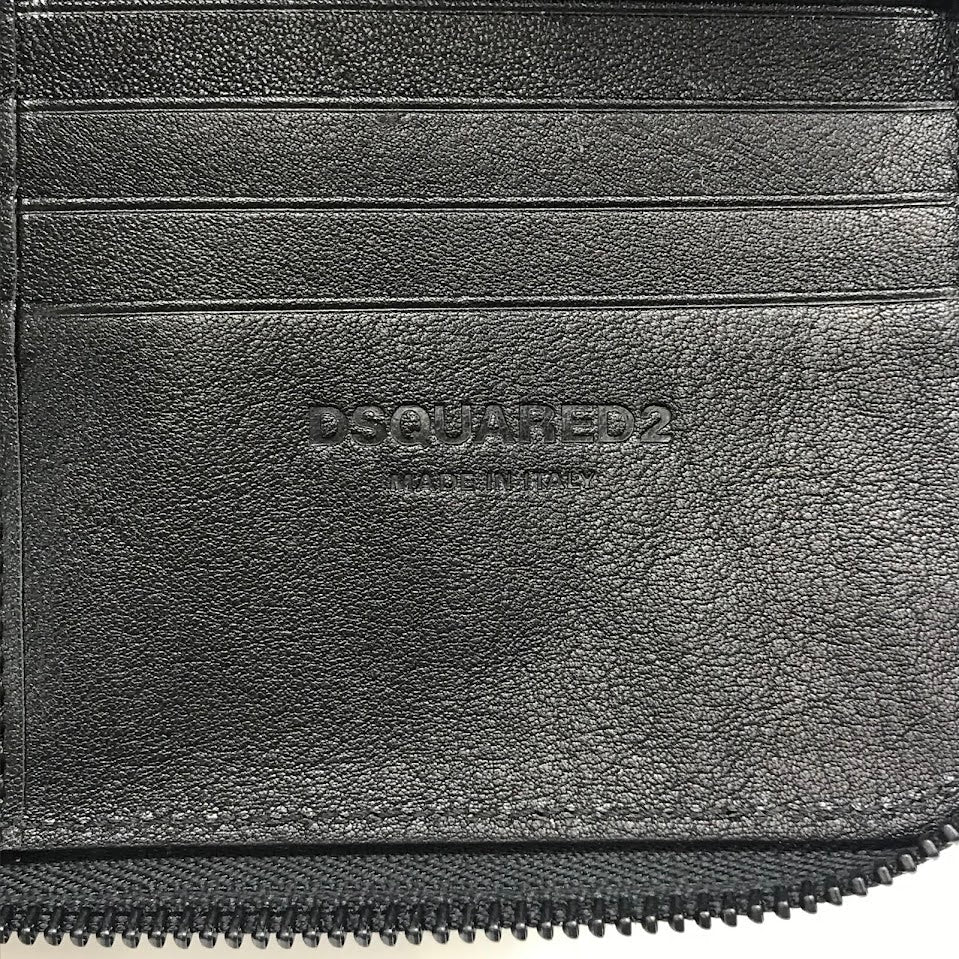 DSQUARED2 | ディースクエアード BE ICON CHAIN WALLET チェーン付き 二つ折り財布 長財布 S82WA0039 ブラック【倉吉店】