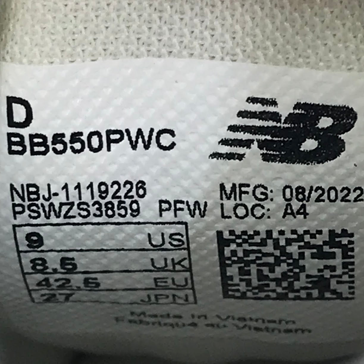 NEW BALANCE | ニューバランス スニーカー BB550PWC ホワイト 27cm【倉吉店】