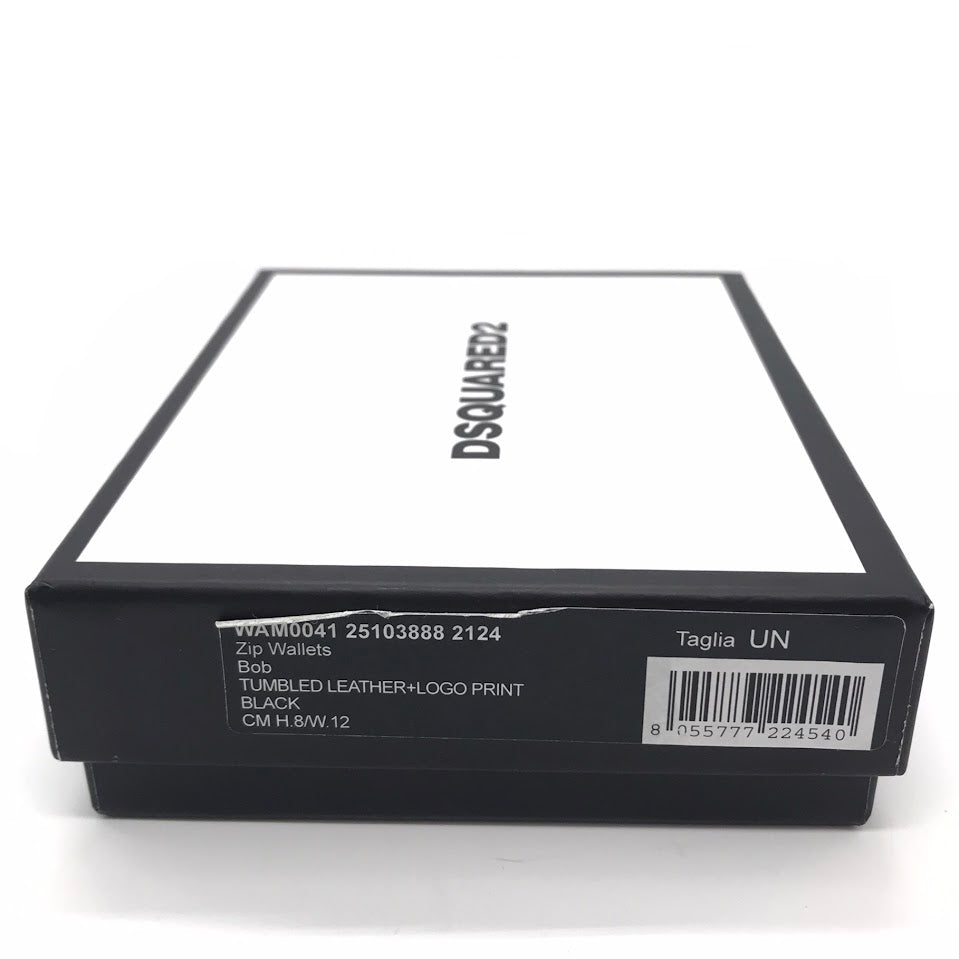 DSQUARED2 | ディースクエアード BOB ZIP WALLET L字ファスナー財布 コンパクトウォレット 長財布 S82WA0041 ブラック【倉吉店】