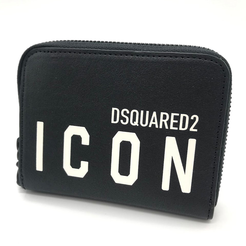 DSQUARED2 | ディースクエアード BE ICON CHAIN WALLET チェーン付き 二つ折り財布 長財布 S82WA0039 ブラック【倉吉店】