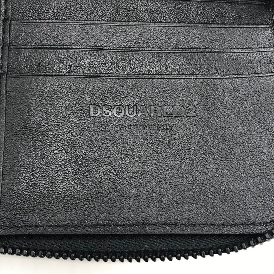 DSQUARED2 | ディースクエアード BE ICON CHAIN WALLET チェーン付き 二つ折り財布 長財布 S82WA0039 ブラック【倉吉店】