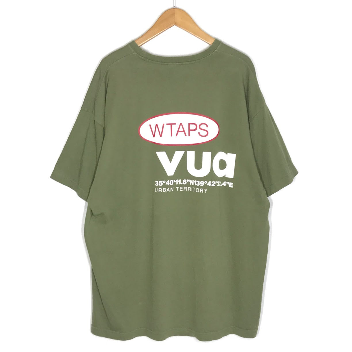 W)TAPS | ダブルタップス LABEL/SS/COTTON 半袖Ｔシャツ 231ATDT-STM08S カーキグリーン サイズ：4【倉吉店】