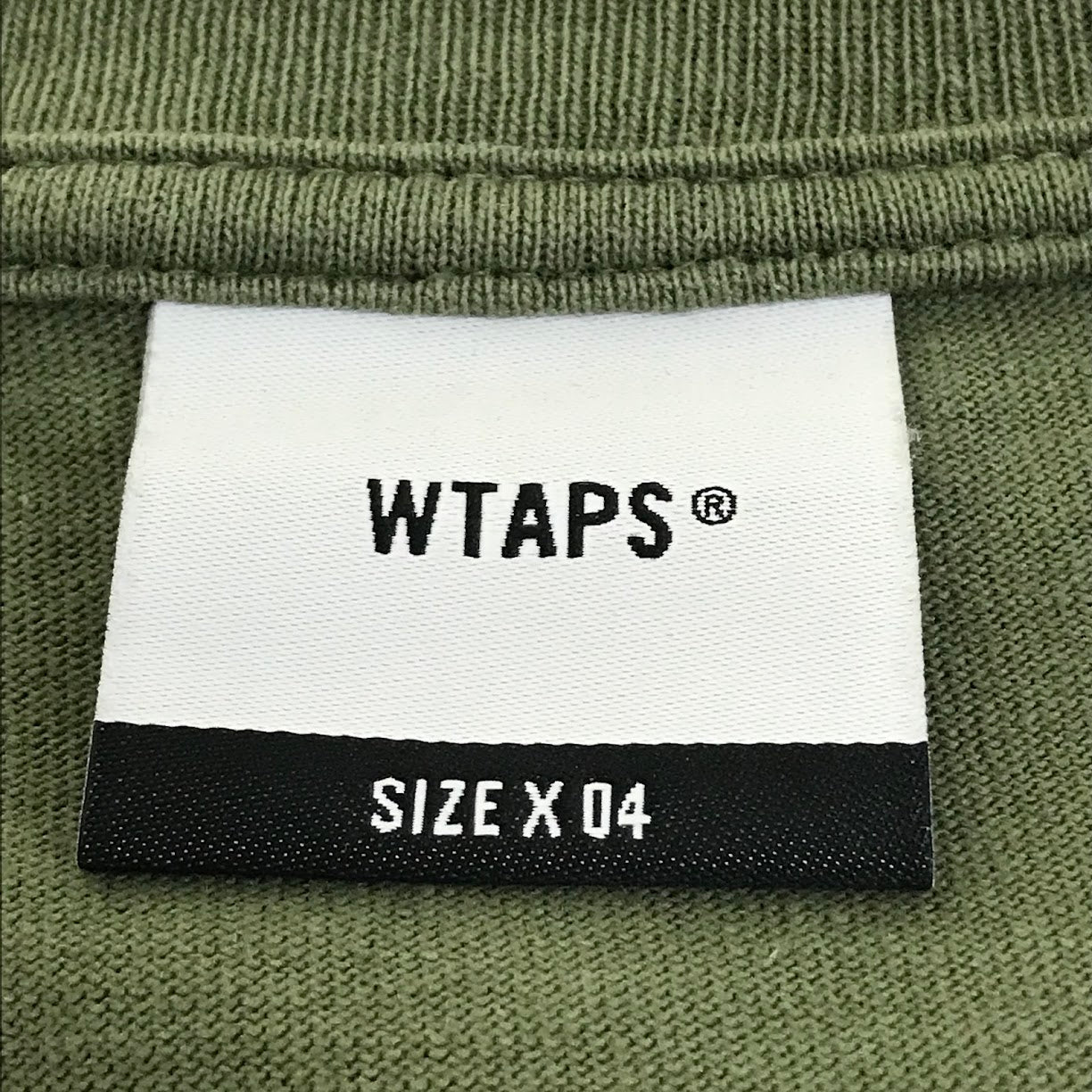 W)TAPS | ダブルタップス LABEL/SS/COTTON 半袖Ｔシャツ 231ATDT-STM08S カーキグリーン サイズ：4【倉吉店】