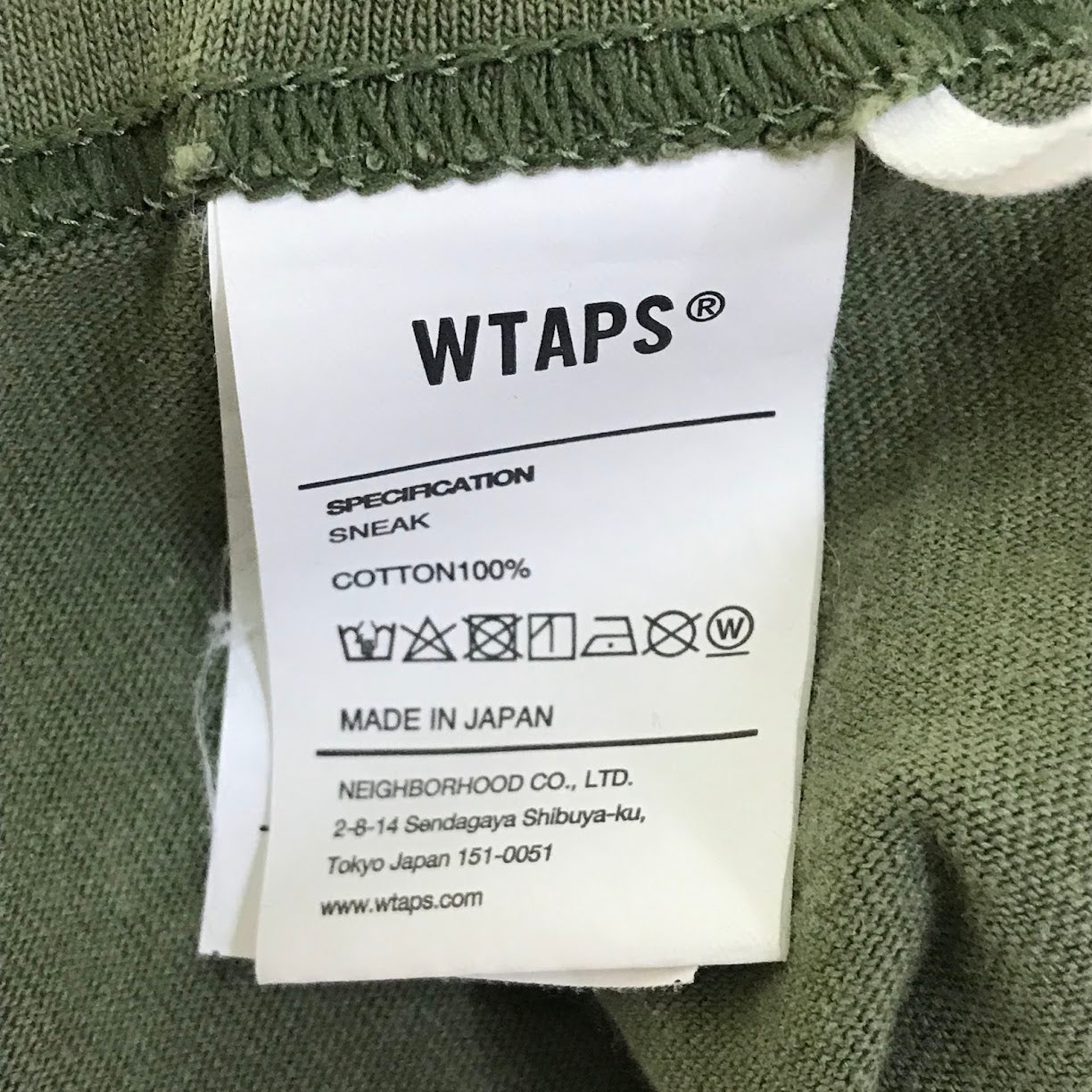 W)TAPS | ダブルタップス LABEL/SS/COTTON 半袖Ｔシャツ 231ATDT-STM08S カーキグリーン サイズ：4【倉吉店】