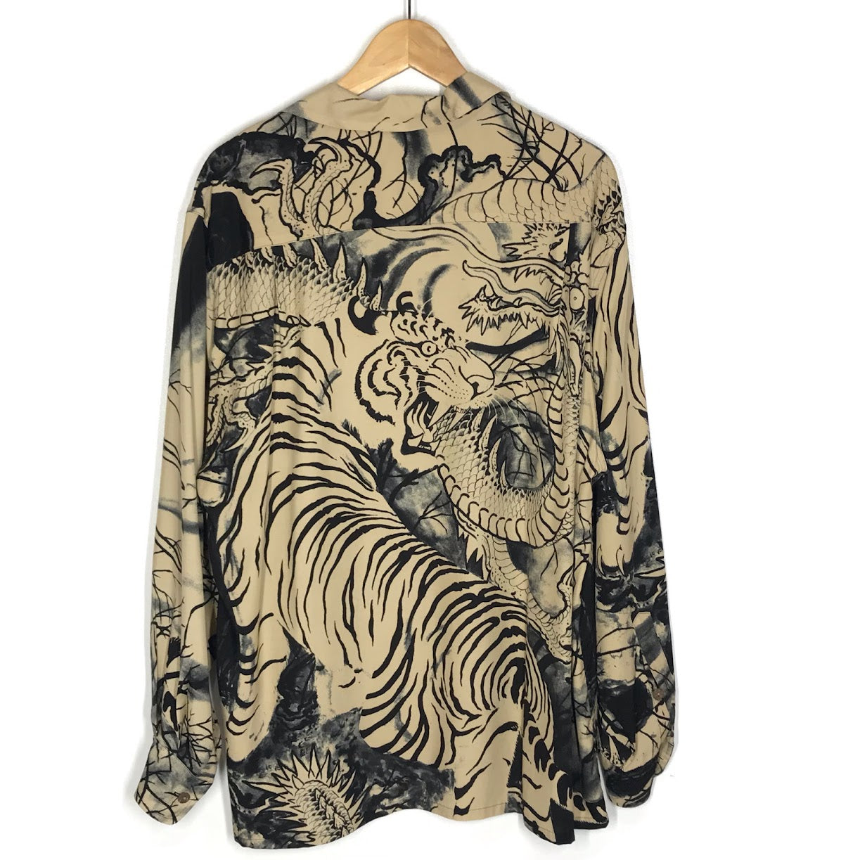WACKOMARIA | ワコマリア TIM LEHI HAWAIIAN SHIRT L/S 龍/虎 オープンカラーシャツ 長袖シャツ ベージュ サイズ：L【倉吉店】