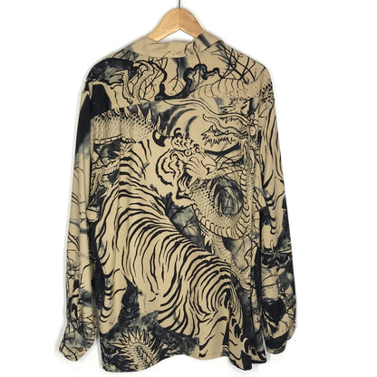 WACKOMARIA | ワコマリア TIM LEHI HAWAIIAN SHIRT L/S 龍/虎 オープンカラーシャツ 長袖シャツ ベージュ サイズ：L【倉吉店】
