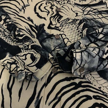 WACKOMARIA | ワコマリア TIM LEHI HAWAIIAN SHIRT L/S 龍/虎 オープンカラーシャツ 長袖シャツ ベージュ サイズ：L【倉吉店】