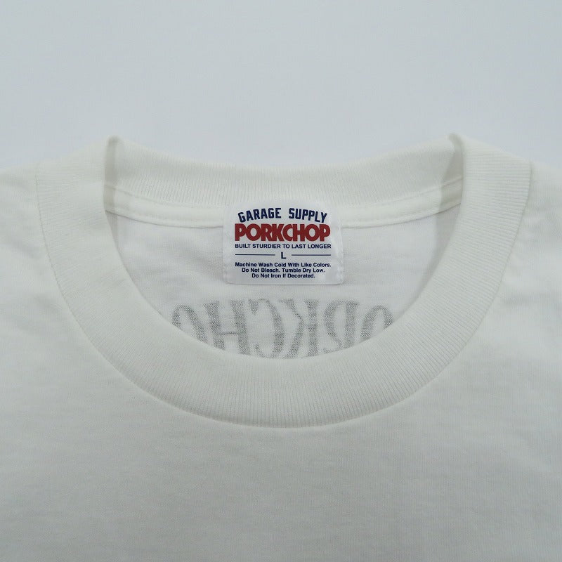 PORK CHOP | ポークチョップ PORK FRONT TEE 半袖Ｔシャツ ホワイト サイズ：L【瀬戸大橋店】