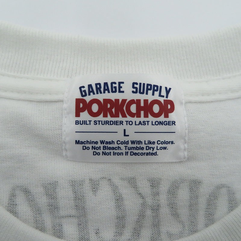 PORK CHOP | ポークチョップ PORK FRONT TEE 半袖Ｔシャツ ホワイト サイズ：L【瀬戸大橋店】