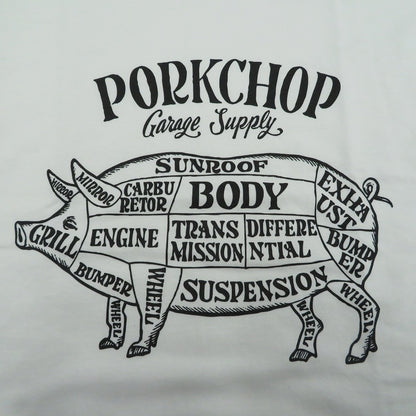 PORK CHOP | ポークチョップ PORK FRONT TEE 半袖Ｔシャツ ホワイト サイズ：L【瀬戸大橋店】