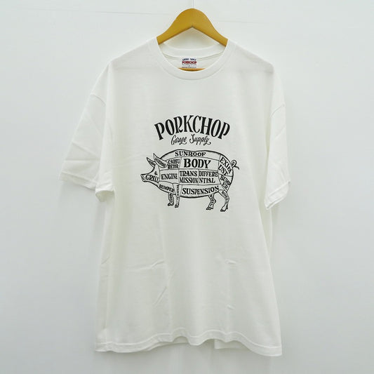 PORK CHOP | ポークチョップ PORK FRONT TEE 半袖Ｔシャツ ホワイト サイズ：XL【瀬戸大橋店】