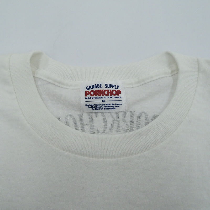 PORK CHOP | ポークチョップ PORK FRONT TEE 半袖Ｔシャツ ホワイト サイズ：XL【瀬戸大橋店】