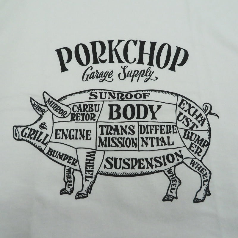PORK CHOP | ポークチョップ PORK FRONT TEE 半袖Ｔシャツ ホワイト サイズ：XL【瀬戸大橋店】