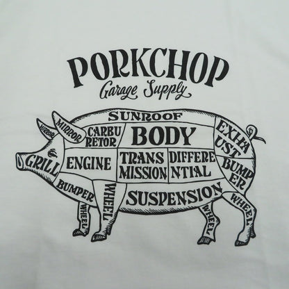 PORK CHOP | ポークチョップ PORK FRONT TEE 半袖Ｔシャツ ホワイト サイズ：XL【瀬戸大橋店】
