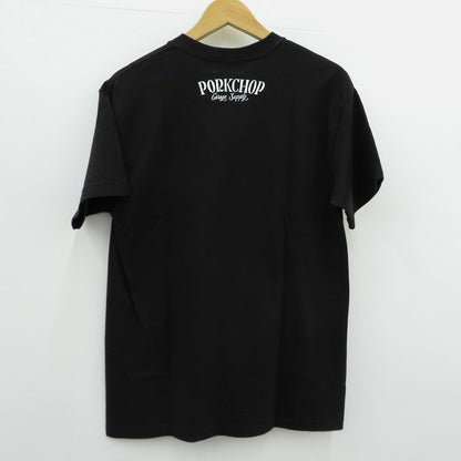 PORK CHOP | ポークチョップ GARAGE SUPPLY PORK FRONT TEE 半袖Ｔシャツ P0451 ブラック サイズ：M【瀬戸大橋店】