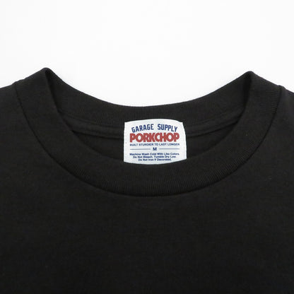 PORK CHOP | ポークチョップ GARAGE SUPPLY PORK FRONT TEE 半袖Ｔシャツ P0451 ブラック サイズ：M【瀬戸大橋店】
