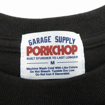 PORK CHOP | ポークチョップ GARAGE SUPPLY PORK FRONT TEE 半袖Ｔシャツ P0451 ブラック サイズ：M【瀬戸大橋店】