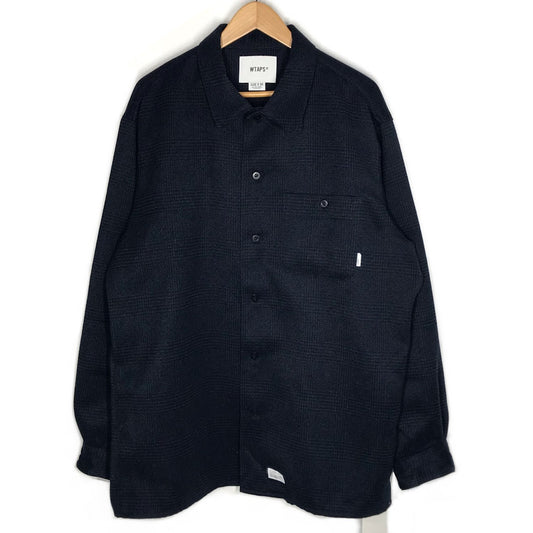 W)TAPS | ダブルタップス CRUMB / LS / POLY. TWEED. TEXTILE 長袖シャツ 252WVDT-SHM03 ネイビー サイズ：4【倉吉店】