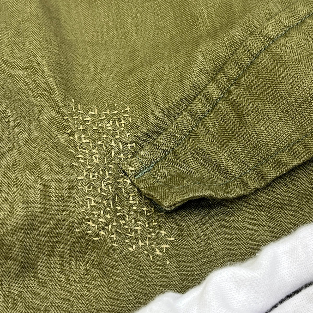 PORTER CLASSIC | ポータークラシック handwork linen hoodie パーカー カーキ サイズ：S【加古川店】