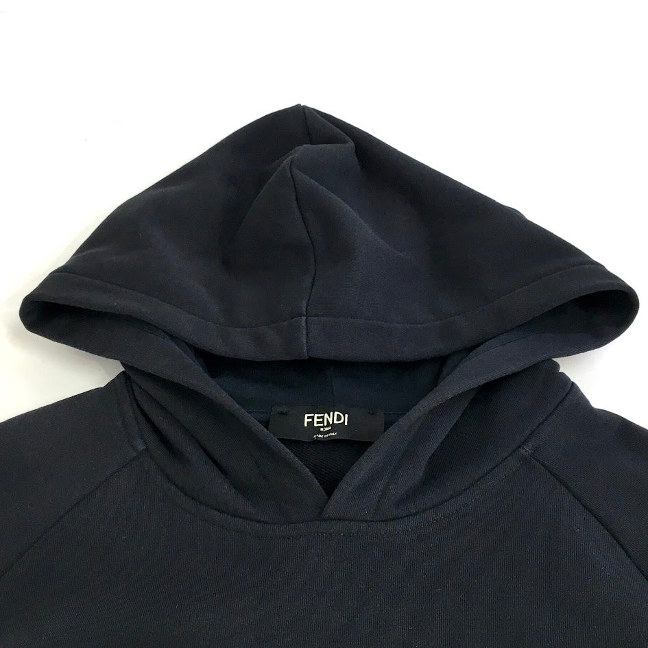 FENDI | フェンディ ロゴプリント プルオーバーパーカー パーカー FAF595AE8I ブラック サイズ：L【倉吉店】