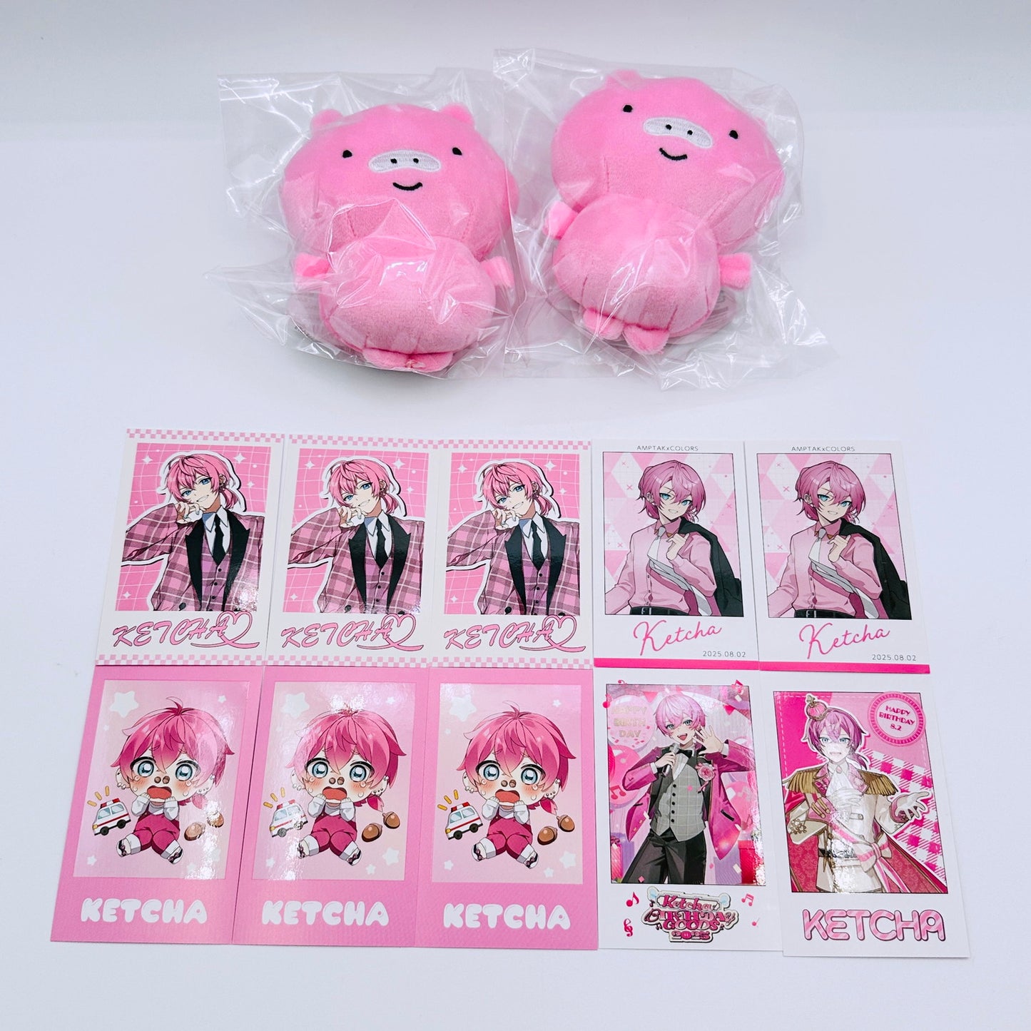 その他ホビー けちゃ BIRTHDAY GOODS 2025 グッズ まとめ売り フォトカード ぬいぐるみキーホルダー 横に飛んでるちっちゃいやつ 【倉吉店】