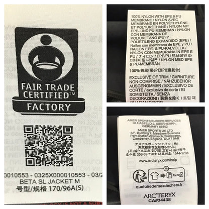 ARC'TERYX | アークテリクス Beta SL Jacket ベータ SL ジャケット マウンテンパーカー X000010553 ブラック サイズ：S【倉吉店】