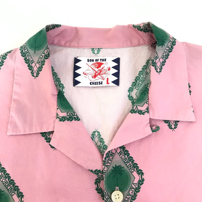 SON OF THE CHEESE | サノバチーズ Emblem Aloha Shirt 総柄 半袖シャツ SC2410-SH06 ピンク サイズ：L【倉吉店】