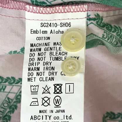 SON OF THE CHEESE | サノバチーズ Emblem Aloha Shirt 総柄 半袖シャツ SC2410-SH06 ピンク サイズ：L【倉吉店】
