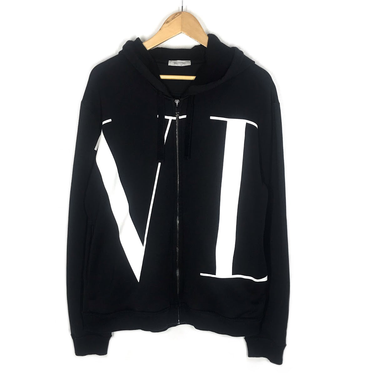 Valentino | ヴァレンチノ VLTNビッグプリント ジップパーカー パーカー SV3MF12L592 ブラック サイズ：L【倉吉店】