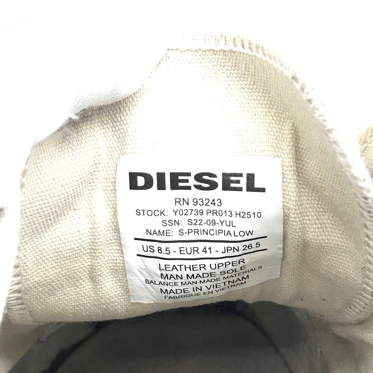 DIESEL | ディーゼル S-PRINCIPIA LOW スニーカー T02739 ホワイト 26.5cm【倉吉店】
