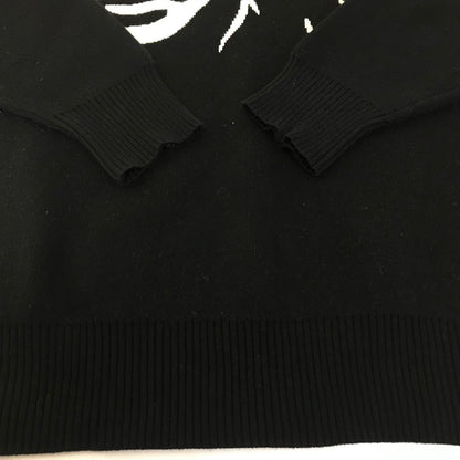 X-girl | エックスガール FACE JACQUARD KNIT TOP フェイス ジャガードニットトップ ニット 105233015004 ブラック【倉吉店】