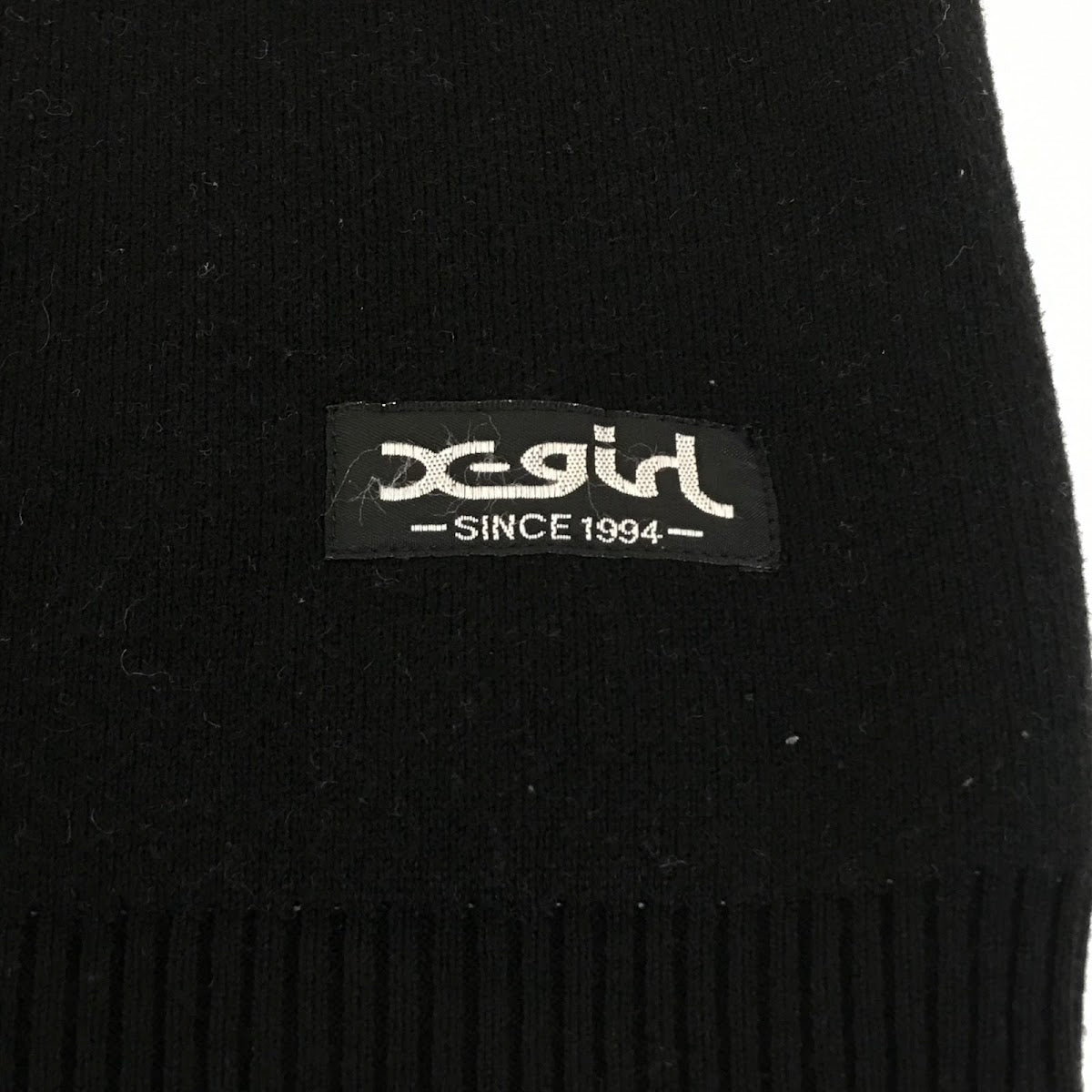 X-girl | エックスガール FACE JACQUARD KNIT TOP フェイス ジャガードニットトップ ニット 105233015004 ブラック【倉吉店】
