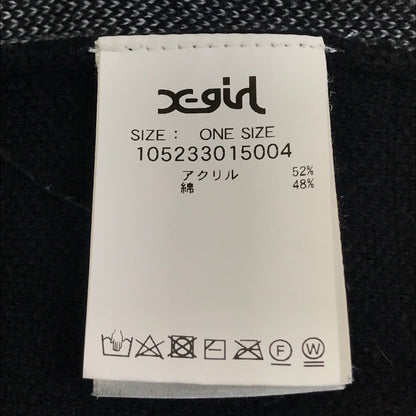 X-girl | エックスガール FACE JACQUARD KNIT TOP フェイス ジャガードニットトップ ニット 105233015004 ブラック【倉吉店】