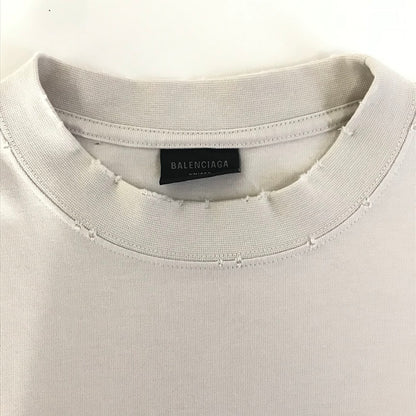 BALENCIAGA | バレンシアガ 24SS STENCIL TYPE ダメージ加工ロゴプリントTシャツ 半袖Ｔシャツ 764235 TQVA3 ベージュ サイズ：S【倉吉店】