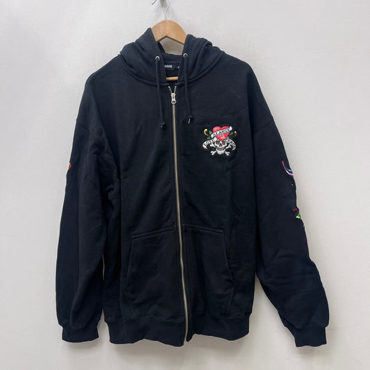 X-LARGE | エクストララージ ×ED HARDY ZIP HOODED SWEAT SHIRT パーカー 101223012030 ブラック サイズ：XL【加古川店】