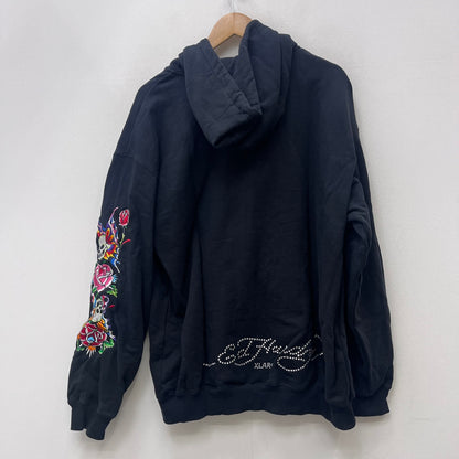 X-LARGE | エクストララージ ×ED HARDY ZIP HOODED SWEAT SHIRT パーカー 101223012030 ブラック サイズ：XL【加古川店】