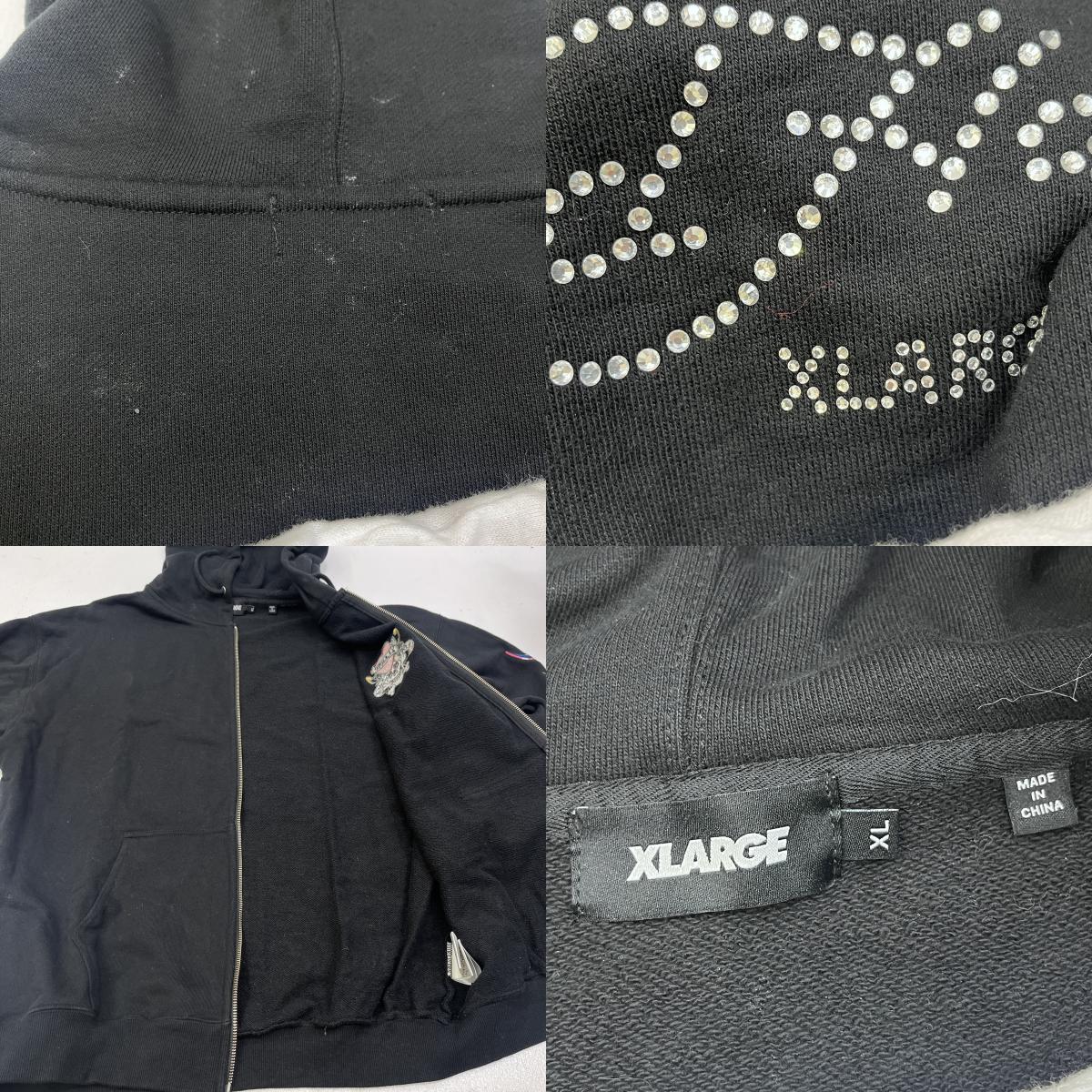 X-LARGE | エクストララージ ×ED HARDY ZIP HOODED SWEAT SHIRT パーカー 101223012030 ブラック サイズ：XL【加古川店】