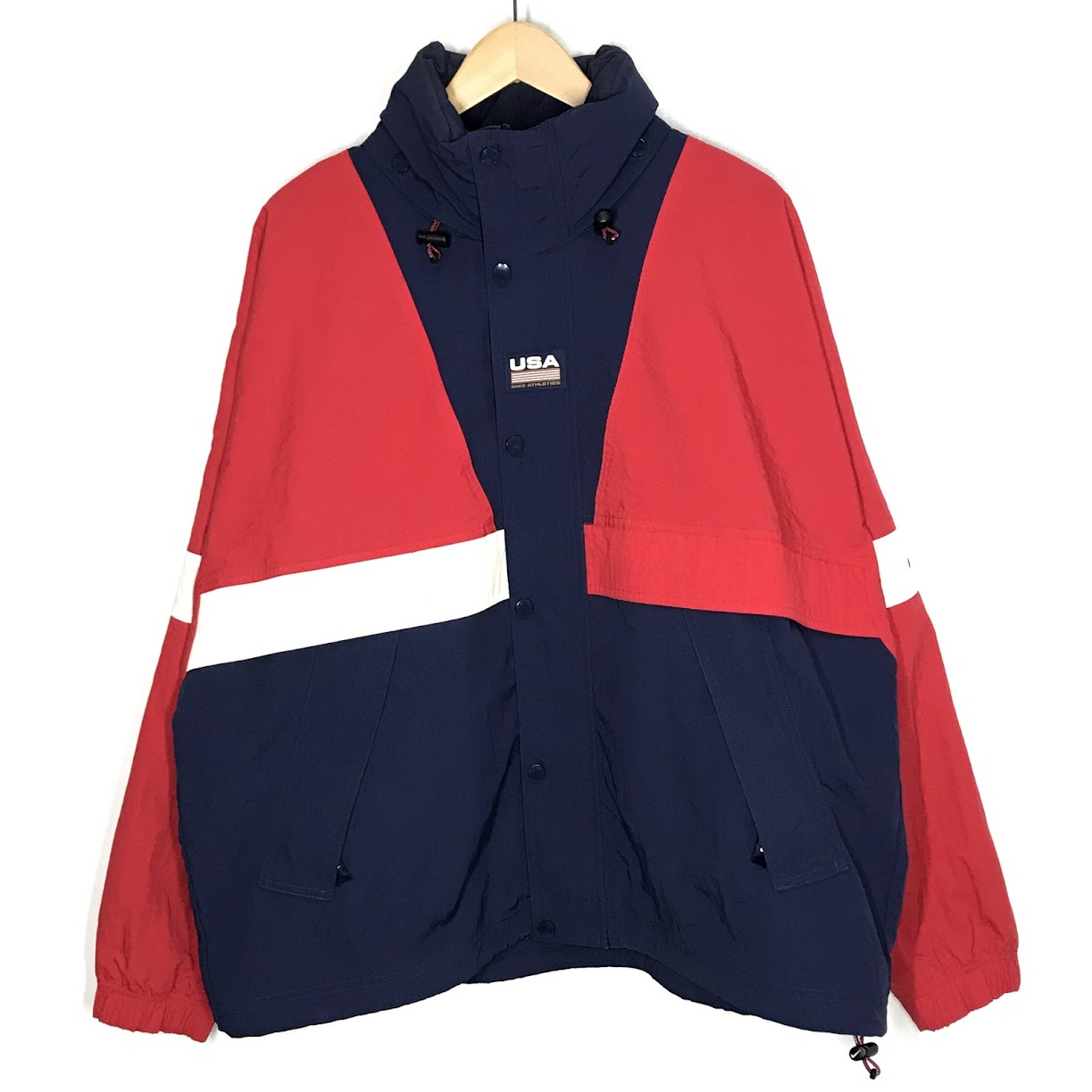 NIKE | ナイキ Swoosh Stripe Jacket ナイロンジャケット CD6374-657 ネイビー×レッド サイズ：L【倉吉店】