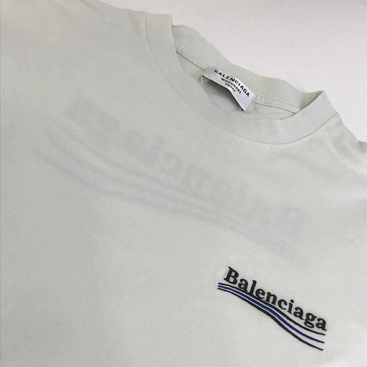 BALENCIAGA | バレンシアガ キャンペーンロゴ 半袖Ｔシャツ 641655 TKVJ1 ホワイト系 サイズ：XS【倉吉店】