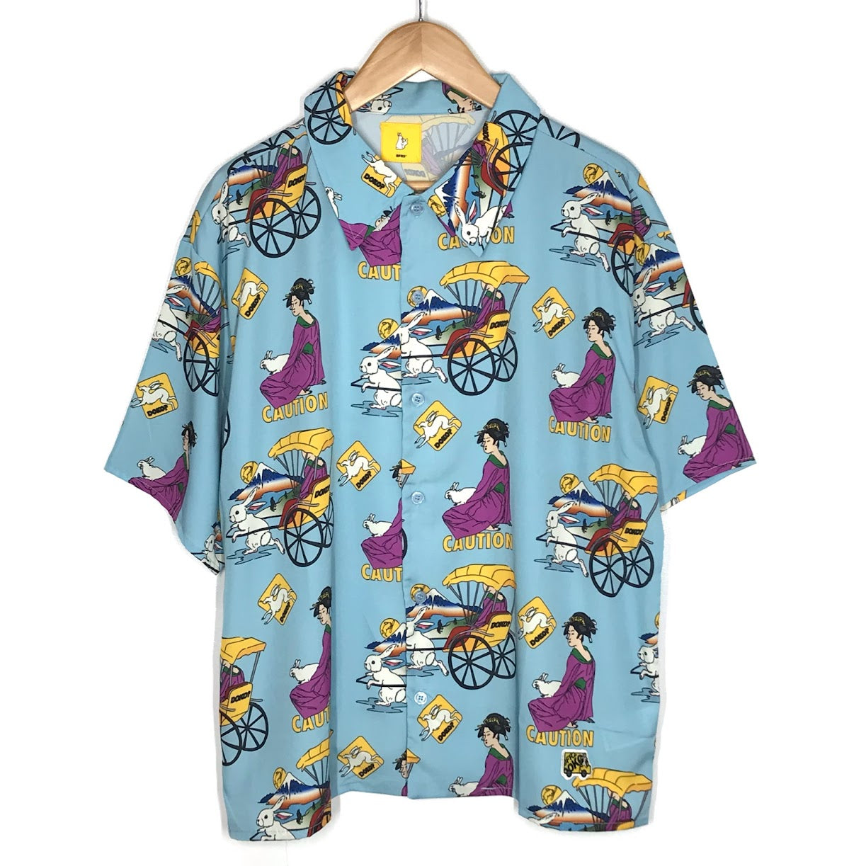 #FR2 | エフアールツー Over Sized Pattern Shirt(DOKO) オープンカラーシャツ 半袖シャツ FRS025 ブルー系 サイズ：M【倉吉店】