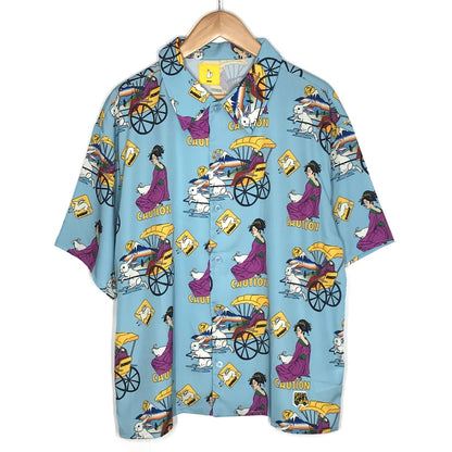 #FR2 | エフアールツー Over Sized Pattern Shirt(DOKO) オープンカラーシャツ 半袖シャツ FRS025 ブルー系 サイズ：M【倉吉店】