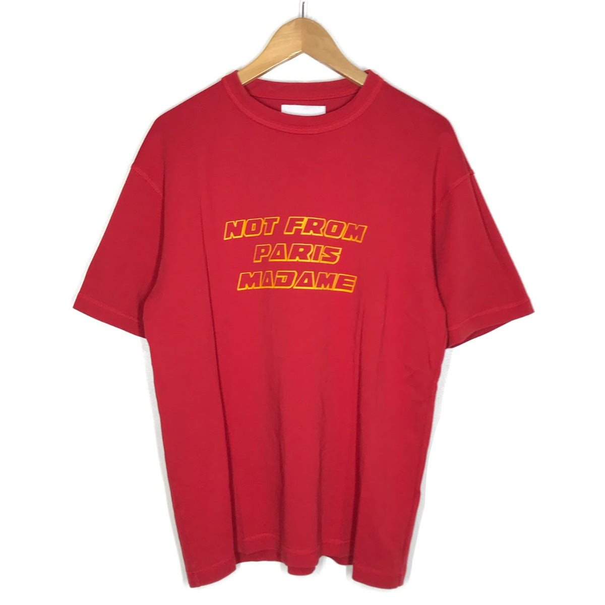 DROLE DE MONSIEUR｜ドロール・ド・ムッシュ SLOGAN NFPM T-SHIRT 半袖Ｔシャツ レッド サイズ：M【倉吉店】