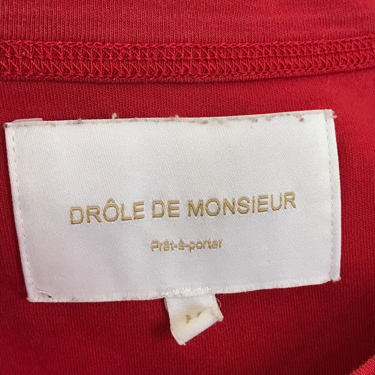 DROLE DE MONSIEUR｜ドロール・ド・ムッシュ SLOGAN NFPM T-SHIRT 半袖Ｔシャツ レッド サイズ：M【倉吉店】
