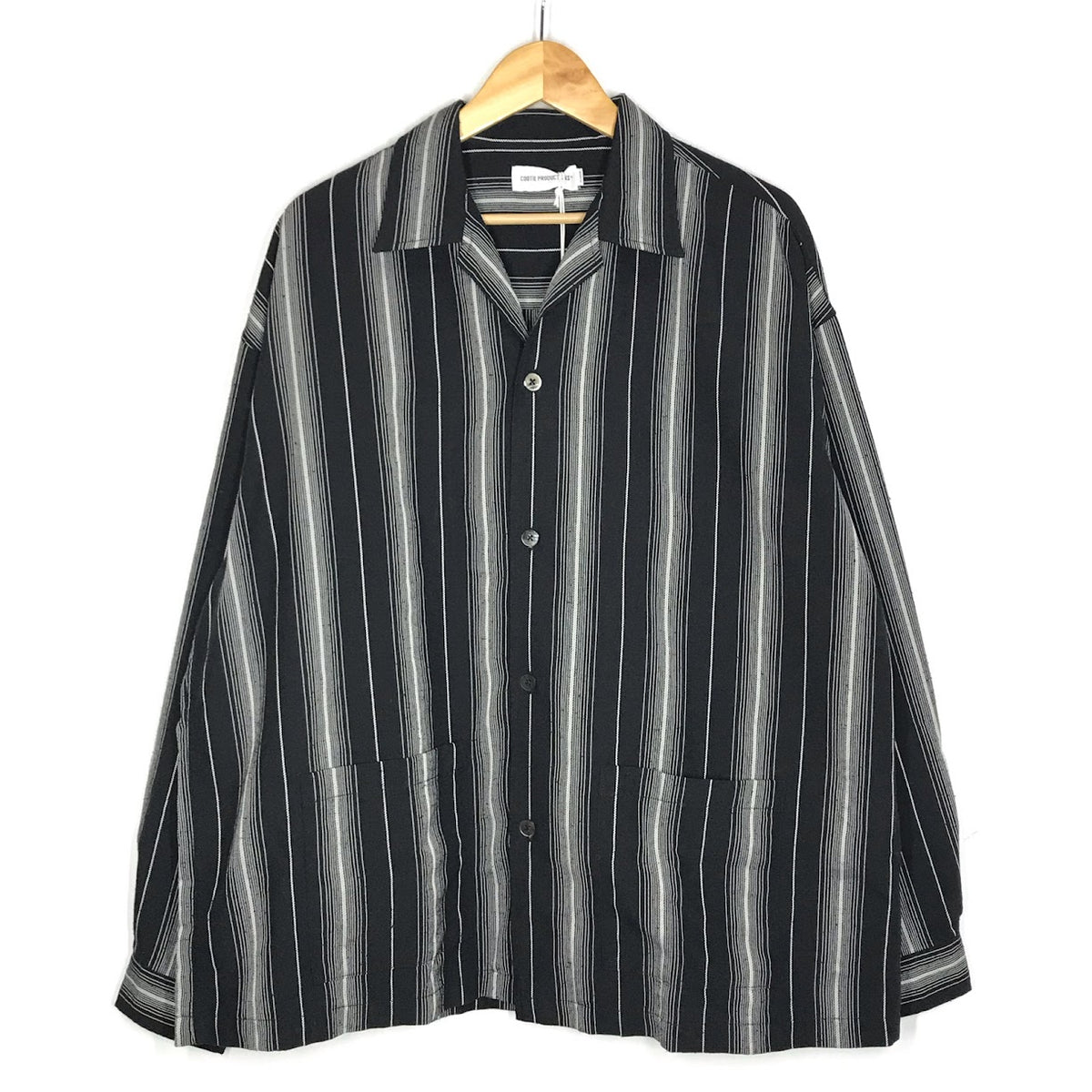 COOTIE | クーティー Dobby Chain Stripe L/S Cavana Shirt ストライプ 長袖シャツ CTE-26S413 ブラック サイズ：XL【倉吉店】