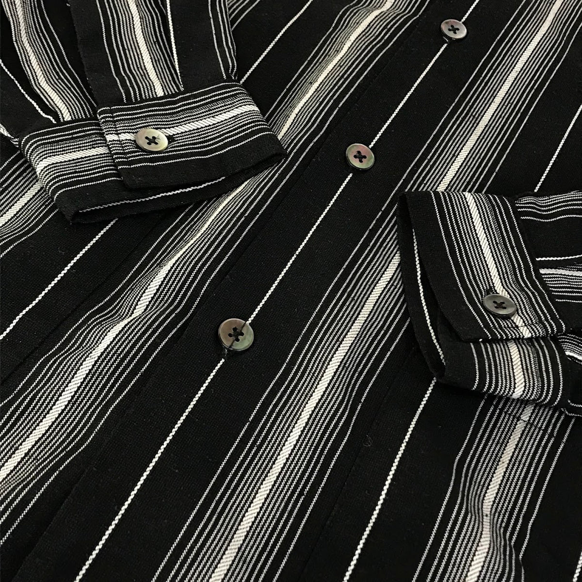 COOTIE | クーティー Dobby Chain Stripe L/S Cavana Shirt ストライプ 長袖シャツ CTE-26S413 ブラック サイズ：XL【倉吉店】